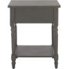 SAFAVIEH Home Collection – Tami Off-White Nightstand with Drawer & Shelf, Vintage Farmhouse Accent Table, Turned Leg Design (AMH6604A)(Ash Grey)
