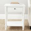SAFAVIEH Home Collection – Tami Off-White Nightstand with Drawer & Shelf, Vintage Farmhouse Accent Table, Turned Leg Design (AMH6604A)(Off White)