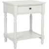SAFAVIEH Home Collection – Tami Off-White Nightstand with Drawer & Shelf, Vintage Farmhouse Accent Table, Turned Leg Design (AMH6604A)(Off White)