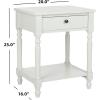 SAFAVIEH Home Collection – Tami Off-White Nightstand with Drawer & Shelf, Vintage Farmhouse Accent Table, Turned Leg Design (AMH6604A)(Off White)