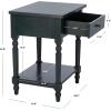 SAFAVIEH Home Collection – Tami Off-White Nightstand with Drawer & Shelf, Vintage Farmhouse Accent Table, Turned Leg Design (AMH6604A)(Teal)