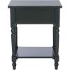 SAFAVIEH Home Collection – Tami Off-White Nightstand with Drawer & Shelf, Vintage Farmhouse Accent Table, Turned Leg Design (AMH6604A)(Teal)