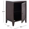 SAFAVIEH Home Collection – Thea Brown Carved Mandala 1-Door Storage Nightstand, Fully Assembled, Boho Accent Side Table (NST5300A)(Brown)