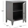 SAFAVIEH Home Collection – Thea Brown Carved Mandala 1-Door Storage Nightstand, Fully Assembled, Boho Accent Side Table (NST5300A)(Grey Walnut)