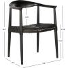 SAFAVIEH Home Collection – Wade Light Oak Teak Wood Arm Chair with Woven Leather Seat, Fully Assembled Mid-Century Modern Accent Chair (FOX1003A)(Black / Black)