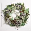 SAFAVIEH Home Collection 24-inch Decorative Artificial Eucalyptus & Berries Wreath with Pine Cones (Fully Assembled)