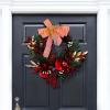 SAFAVIEH Home Collection 28-inch Decorative Artificial Magnolia Oval Wreath with Ornaments & Bow (Fully Assembled)