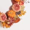 SAFAVIEH Home Collection 28-inch Decorative Artificial Peony & Pumpkin Wreath with Pine Cones (Fully Assembled)