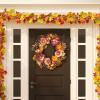 SAFAVIEH Home Collection 28-inch Decorative Artificial Peony & Pumpkin Wreath with Pine Cones (Fully Assembled)