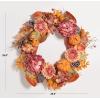 SAFAVIEH Home Collection 28-inch Decorative Artificial Peony & Pumpkin Wreath with Pine Cones (Fully Assembled)