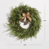 SAFAVIEH Home Collection 31-inch Decorative Artificial Berry & Pine Cone Wreath with Bow (Fully Assembled)(Green)