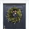 SAFAVIEH Home Collection 31-inch Decorative Artificial Berry & Pine Cone Wreath with Bow (Fully Assembled)(Green)
