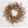 SAFAVIEH Home Collection 31-inch Decorative Artificial Berry & Pine Cone Wreath with Bow (Fully Assembled)(Multicolor)