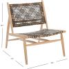 SAFAVIEH Home Collection Bandelier Light Oak Teak Wood/ White Leather Weave Accent Chair (Fully Assembled)(Natural / Brown)