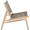 SAFAVIEH Home Collection Bandelier Light Oak Teak Wood/ White Leather Weave Accent Chair (Fully Assembled)(Natural / Brown)