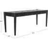 SAFAVIEH Home Collection Bandelier Natural Teak Wood/ Off-White Leather Weave Entryway Foyer Dining Bench(Black / Black)