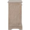 SAFAVIEH Home Collection Carrie Distressed Cream/ Natural Wicker 3-Drawer Storage Nightstand Side Table (Fully Assembled)(White Washed)