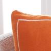 SAFAVIEH Home Collection Cuddle Weather Orange/Natural Cotton 18-inch Square Decorative Accent Insert Throw Pillow
