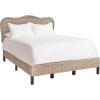 SAFAVIEH Home Collection Daejon Coastal Rattan Legs Camelback Headboard Queen Size Bed BED8001A-Q, Grey/Espresso(Grey / Espresso)