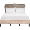 SAFAVIEH Home Collection Daejon Coastal Rattan Legs Camelback Headboard Queen Size Bed BED8001A-Q, Grey/Espresso(Grey / Espresso)