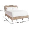 SAFAVIEH Home Collection Daejon Coastal Rattan Legs Camelback Headboard Queen Size Bed BED8001A-Q, Grey/Espresso(Grey / Espresso)