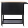 SAFAVIEH Home Collection Daley Natural/White 1-Drawer 2-Shelf Storage Dining Room Trolley Kitchen Cart with Wheels KCH1402B(Natural/Matte Black)