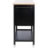 SAFAVIEH Home Collection Daley Natural/White 1-Drawer 2-Shelf Storage Dining Room Trolley Kitchen Cart with Wheels KCH1402B(Natural/Matte Black)