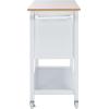 SAFAVIEH Home Collection Daley Natural/White 1-Drawer 2-Shelf Storage Dining Room Trolley Kitchen Cart with Wheels KCH1402B(Natural/White)