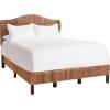 SAFAVIEH Home Collection Finola Coastal Braided Rattan Legs Queen Size Bed BED8002A-Q, Natural/Espresso(Brown / Espresso)