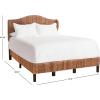 SAFAVIEH Home Collection Finola Coastal Braided Rattan Legs Queen Size Bed BED8002A-Q, Natural/Espresso(Brown / Espresso)