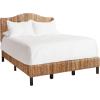 SAFAVIEH Home Collection Finola Coastal Braided Rattan Legs Queen Size Bed BED8002A-Q, Natural/Espresso(Natural / Espresso)