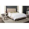 SAFAVIEH Home Collection Hathaway Taupe & Rustic Oak Bed, Queen(Light Beige/Rustic Oak)