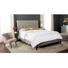 SAFAVIEH Home Collection Hathaway Taupe & Rustic Oak Bed, Queen(Light Gray/Black)