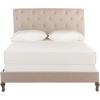 SAFAVIEH Home Collection Hathaway Taupe & Rustic Oak Bed, Queen(Taupe)