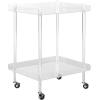 SAFAVIEH Home Collection Healy White Kitchen Cart, Clear