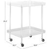 SAFAVIEH Home Collection Healy White Kitchen Cart, Clear