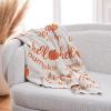 SAFAVIEH Home Collection Hello Pumpkin 50 x 60-inch Orange Cotton Sofa Chaise Lounge Club Chair Living Room Bedroom Decorative Throw Blanket