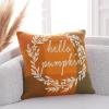 SAFAVIEH Home Collection Hello Pumpkin Plaid Orange Cotton 18-inch Square Decorative Accent Insert Throw Pillow