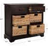 SAFAVIEH Home Collection Herman White Wash 6-Drawer Wicker Basket Storage Unit, Fully Assembled (AMH5702G)(Brown)