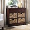 SAFAVIEH Home Collection Herman White Wash 6-Drawer Wicker Basket Storage Unit, Fully Assembled (AMH5702G)(Dark Cherry)