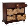 SAFAVIEH Home Collection Herman White Wash 6-Drawer Wicker Basket Storage Unit, Fully Assembled (AMH5702G)(Dark Cherry)