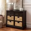 SAFAVIEH Home Collection Herman White Wash 6-Drawer Wicker Basket Storage Unit, Fully Assembled (AMH5702G)(Dark Chocolate)