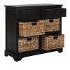 SAFAVIEH Home Collection Herman White Wash 6-Drawer Wicker Basket Storage Unit, Fully Assembled (AMH5702G)(Distressed Black)