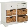 SAFAVIEH Home Collection Herman White Wash 6-Drawer Wicker Basket Storage Unit, Fully Assembled (AMH5702G)(Distressed Cream)