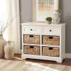 SAFAVIEH Home Collection Herman White Wash 6-Drawer Wicker Basket Storage Unit, Fully Assembled (AMH5702G)(Distressed Cream)