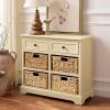 SAFAVIEH Home Collection Herman White Wash 6-Drawer Wicker Basket Storage Unit, Fully Assembled (AMH5702G)(Sand)