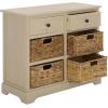 SAFAVIEH Home Collection Herman White Wash 6-Drawer Wicker Basket Storage Unit, Fully Assembled (AMH5702G)(Sand)