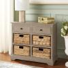 SAFAVIEH Home Collection Herman White Wash 6-Drawer Wicker Basket Storage Unit, Fully Assembled (AMH5702G)(White Washed)