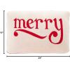 SAFAVIEH Home Collection Holiday Be Merry Red Cotton 16 x 24-inch Rectangle Decorative Accent Insert Throw Pillow