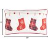 SAFAVIEH Home Collection Holly Jolly Ivory and Red (12″ x 20″) Pillow